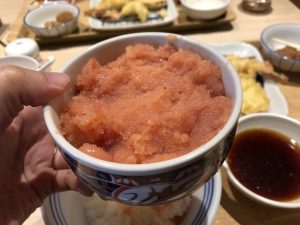 天麩羅 えびのやで明太子おかわり