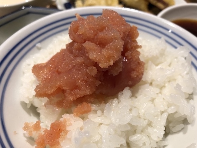 天麩羅 えびのやの明太子ご飯！