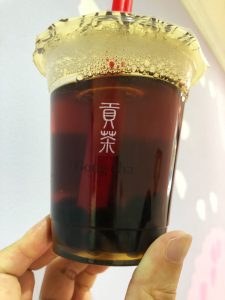 台湾発Gong cha （ゴンチャ）のタピオカ入りブラックティー