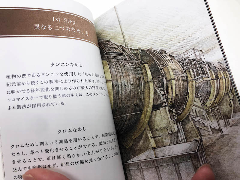 ココマイスター(COCOMEISTER)の付属冊子「極上皮革の革講座」を開く